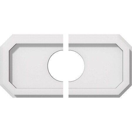 Ekena Millwork Emerald Architectural Grade PVC Ceiling Medallion, 12"W x 6"H x 3"ID x 4"C x 1"P, Two-Piece CMP12X6ED2-03000